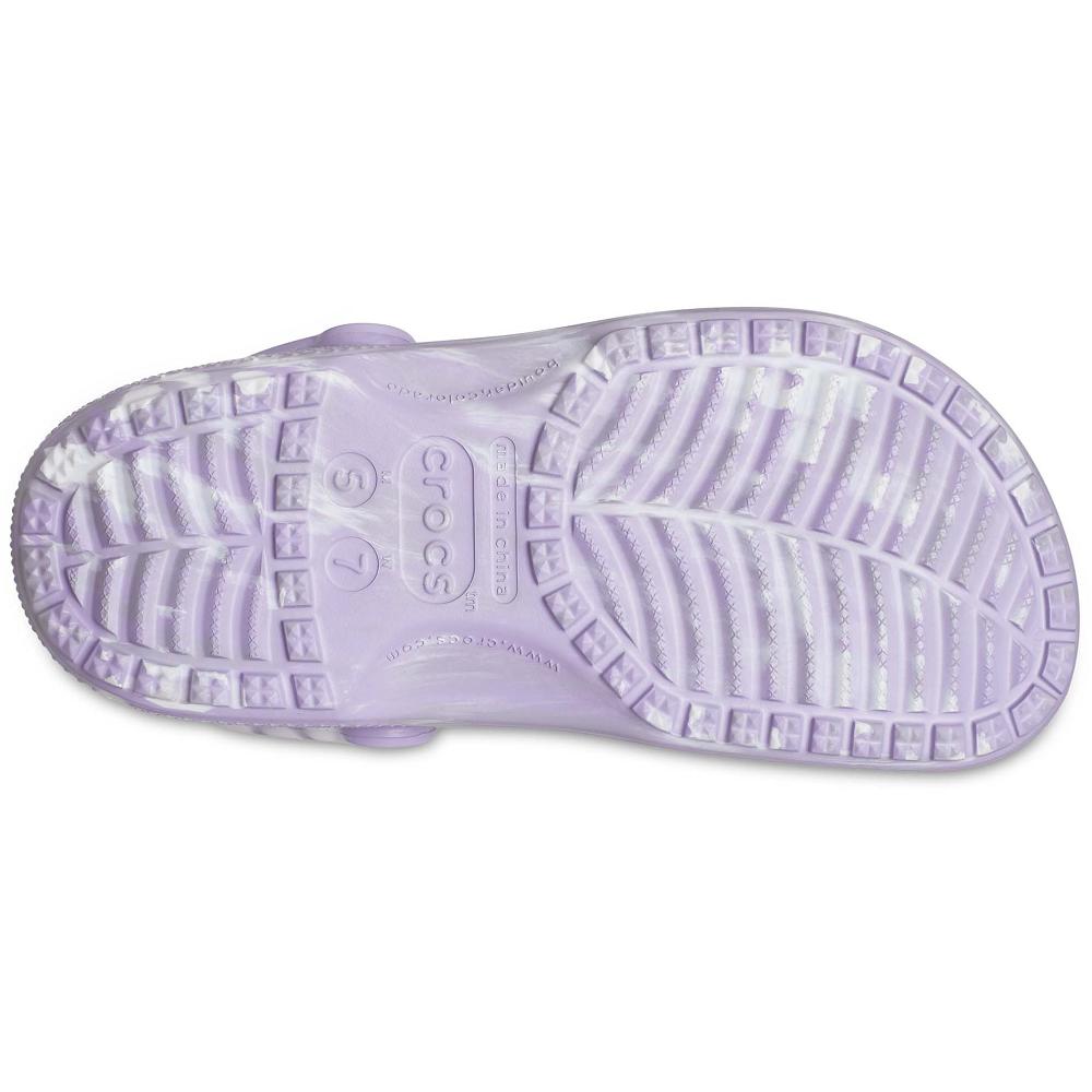 Purple Men's Crocs Classic Marbled Clogs | NZ 0785TCEV